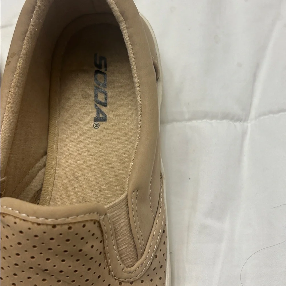 Soda Brown Perforated Slip-On Shoes💥